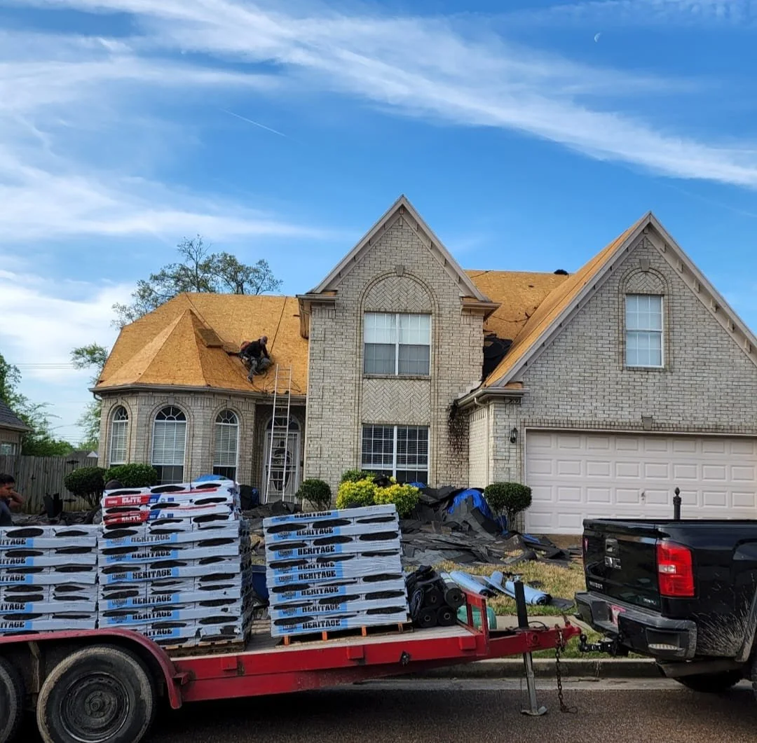 Professional shingle installation during roof replacement